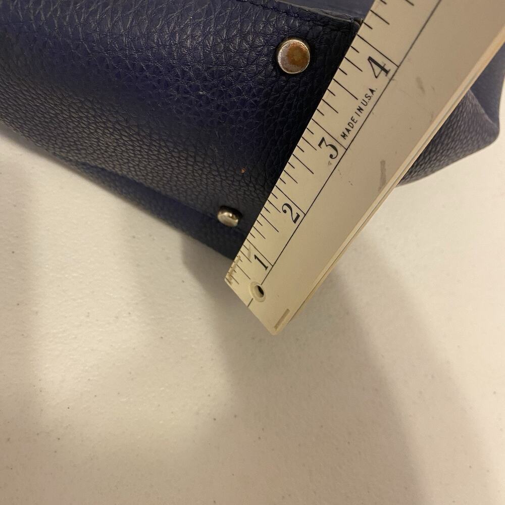 Kate Spade New York Pebble Blue Leather Large Tote Bag Shoulder Bag Purse Boho - Picture 4 of 9